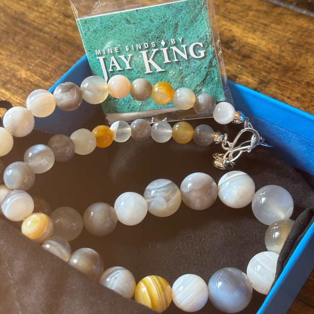 Mine Finds by Jay King Botswana Agate Necklace (P) - Picture 4 of 7